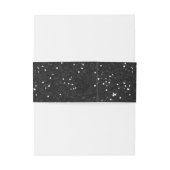 Sparkly Silver en Black Glitter Uitnodigingen Wikkel (Achterkant Voorbeeld)