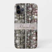 Sparkly Silver en Roze strengen kralen Case-Mate iPhone Case (Achterkant)