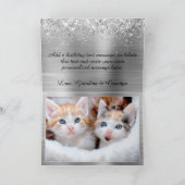 Sparkly Silver Familie Foto Happy Birthday Kaart (Binnen)
