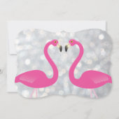 Sparkly Silver Flamingo Rehearsal Dinner nodigt ui Kaart (Achterkant)