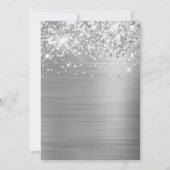 Sparkly Silver Foil Elegant Script 50th Birthday Kaart (Achterkant)