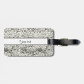 Sparkly Silver Glitter Bagagelabel (Achterkant horizontaal)