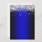 Sparkly Silver Glitter Black Gemiddelde Blauwe Gra Kaart (Achterkant)