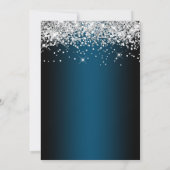 Sparkly Silver Glitter Black Ocean Blue Gradient Kaart (Achterkant)