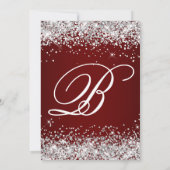 Sparkly Silver Glitter Burgundy 50th Birthday Kaart (Achterkant)