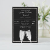 Sparkly Silver Glitter, Champagne Verjaardag Kaart (Staand voorkant)