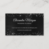 Sparkly Silver Glitter Dark Grey Black Satin Folie Visitekaartje (Achterkant)