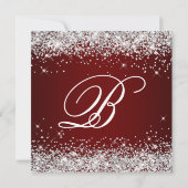 Sparkly Silver Glitter Dark Red 21st Birthday Kaart (Achterkant)