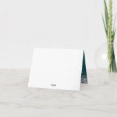 Sparkly Silver Glitter Dark Turquoise Ombre Folie Bedankkaart (Achterkant)