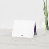 Sparkly Silver Glitter Donkere Violet Ombre Folie Bedankkaart (Achterkant)