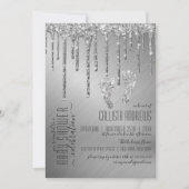 Sparkly Silver Glitter Drips Foot Baby shower Kaart (Voorkant)