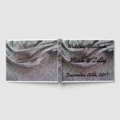 Sparkly Silver Glitter Fabric Design Wedding Gastenboek (Volledig)