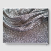 Sparkly Silver Glitter Fabric Design Wedding Gastenboek (Achterkant)