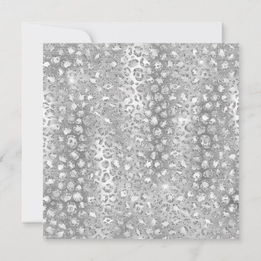 Sparkly Silver Glitter Folie Leopard Afdrukdag Kaart (Achterkant)