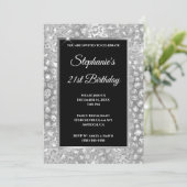 Sparkly Silver Glitter Folie Leopard Afdrukdag Kaart (Staand voorkant)