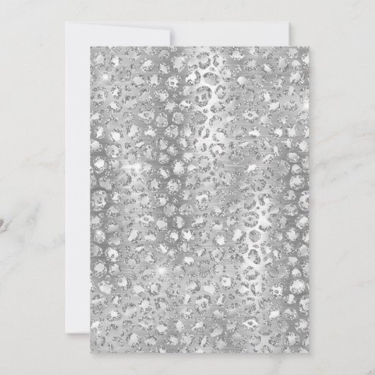 Sparkly Silver Glitter Folie Leopard Afdrukdag Kaart (Achterkant)