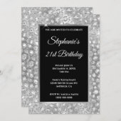 Sparkly Silver Glitter Folie Leopard Afdrukdag Kaart (Voorkant / Achterkant)