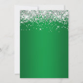 Sparkly Silver Glitter Green Gradient Kaart (Achterkant)