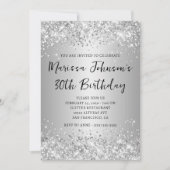 Sparkly Silver Glitter Grijs Ombre 30e verjaardag Kaart (Voorkant)