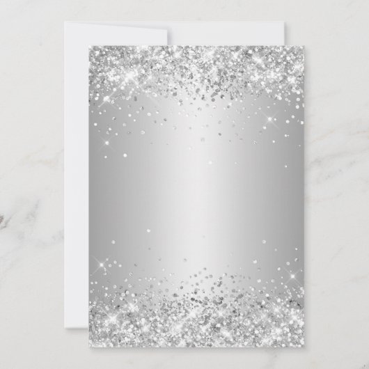 Sparkly Silver Glitter Grijs Ombre 30e verjaardag Kaart (Achterkant)