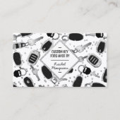 Sparkly Silver Glitter Key Fob Diamond Craft Visitekaartje (Voorkant)