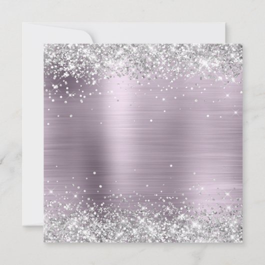 Sparkly Silver Glitter Lavender Folie 40th Birthda Kaart (Achterkant)