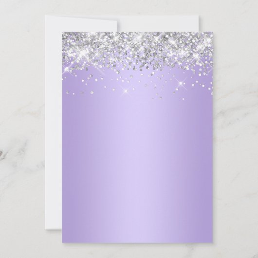 Sparkly Silver Glitter Lavender Paars Gradient Kaart (Achterkant)