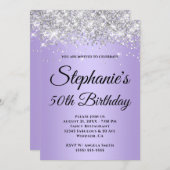 Sparkly Silver Glitter Lavender Paars Gradient Kaart (Voorkant / Achterkant)