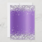 Sparkly Silver Glitter Lavender Paars Gradient Kaart (Achterkant)