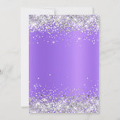 Sparkly Silver Glitter Lavender Purple Shimmer Kaart (Achterkant)