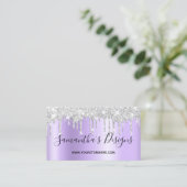 Sparkly Silver Glitter leidt Bleke lavender Ombre Visitekaartje (Staand voorkant)