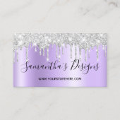 Sparkly Silver Glitter leidt Bleke lavender Ombre Visitekaartje (Voorkant)