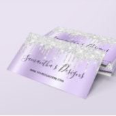 Sparkly Silver Glitter leidt Bleke lavender Ombre Visitekaartje