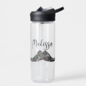 Sparkly Silver Glitter Mustache Monogram Waterfles (Links)