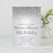Sparkly Silver Glitter Ombre 30e verjaardag Kaart (Staand voorkant)