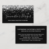 Sparkly Silver Glitter Online Store Black Visitekaartje (Voorkant / Achterkant)