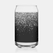 Sparkly Silver Glitter op zwart Blikvorm Glas (Rechts)