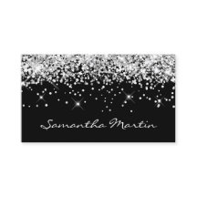 Sparkly Silver Glitter op zwart