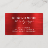 Sparkly Silver Glitter Red Folie Visitekaartje (Achterkant)