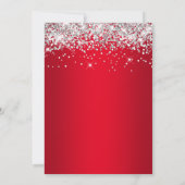 Sparkly Silver Glitter Red Gradient Kaart (Achterkant)