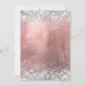Sparkly Silver Glitter Roos Gold Foil Birthday Kaart (Achterkant)
