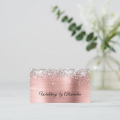 Sparkly Silver Glitter Roos Gold Satin Ombre Folie Visitekaartje (Staand voorkant)