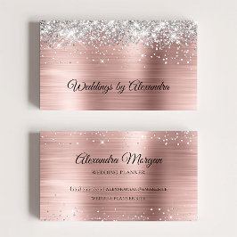 Sparkly Silver Glitter Roos Gold Satin Ombre Folie Visitekaartje