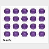 Sparkly Silver Glitter Royal Paars 30th Birthday Ronde Sticker (Vel)