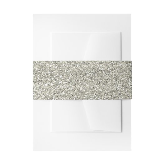 Sparkly Silver Glitter Uitnodigingen Wikkel (Voorkant Voorbeeld)