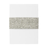 Sparkly Silver Glitter Uitnodigingen Wikkel (Achterkant Voorbeeld)