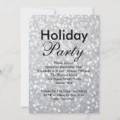 Sparkly Silver Holiday Corporate Invitation Kaart (Voorkant)