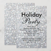 Sparkly Silver Holiday Corporate Invitation Kaart (Voorkant / Achterkant)