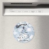 Sparkly Silver met snowflake, kerstman, rendier Magneet (Insitu (Vaatwasser))