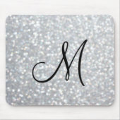 Sparkly Silver Monogram Muismat (Voorkant)